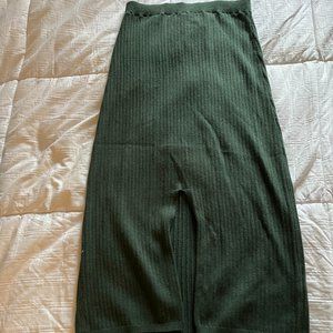 Free People, Green Mid length Ribbed Skirt